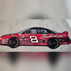 VTG NASCAR Dale Earnhardt Jr Race Car Shaped Rug Budweiser #8